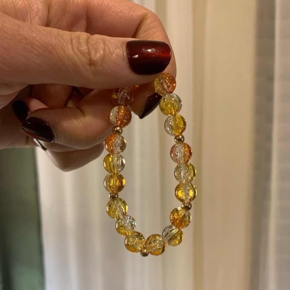 Yellow beaded bracelet